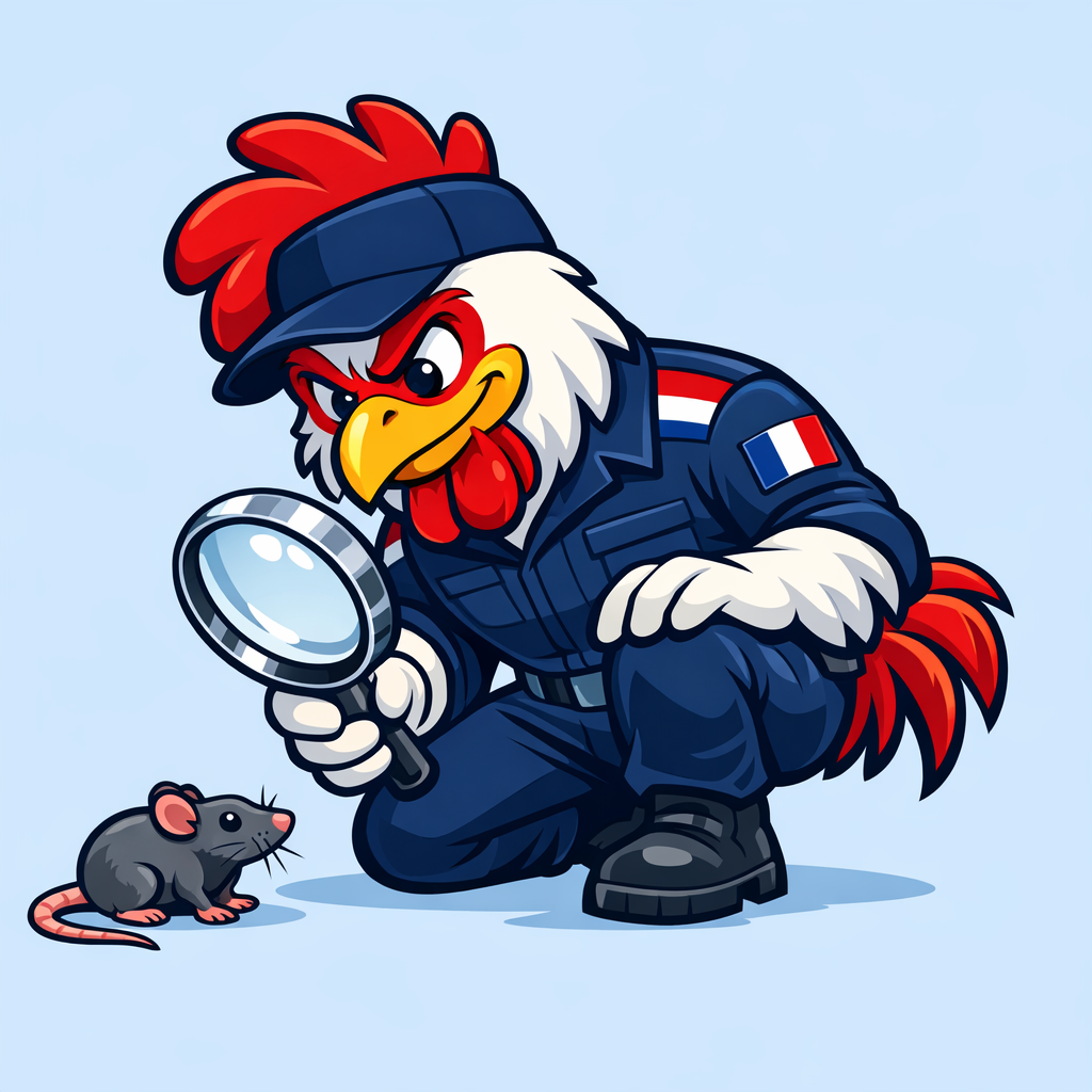 Mascotte coq Tricolore Nuisibles - Dératisation rats