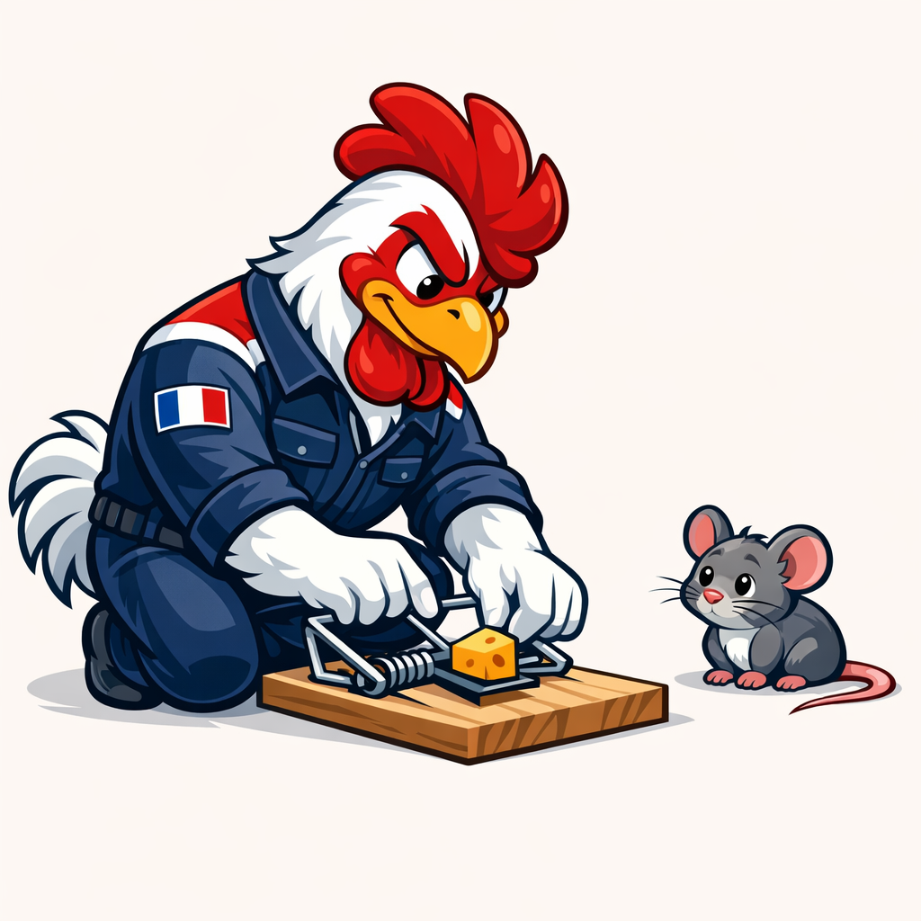 Mascotte coq Tricolore Nuisibles - Dératisation souris