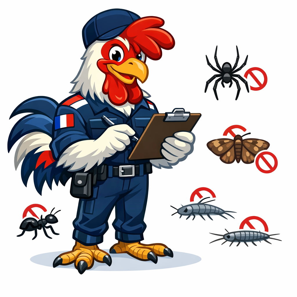 Mascotte coq Tricolore Nuisibles - Autres nuisibles